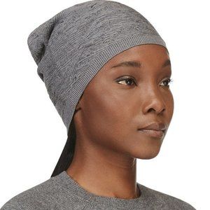 NEW ALEXANDER WANG $190 Distressed Knit Beanie Toque Gray NWT Irregular Knit Hat